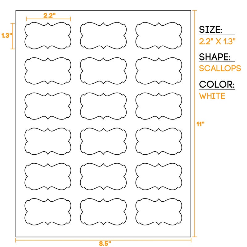 Crinklee Waterproof Essential Oil Labels, 90 Scallops, 2.2x1.3 Inches, Oil Proof, Highly Durable, Strong Glue, for 10ml and Larger Bottles and Rollers - Image 3